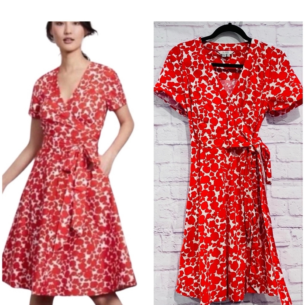 Floral Red Wrap Dress